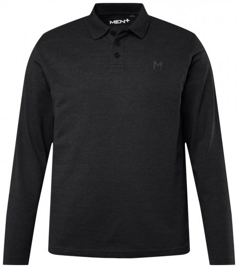 Men+ 270 Langermet Pikéskjorte Svart - Polo- & piqueskjorter - Poloskjorte i store størrelser - 2XL-8XL