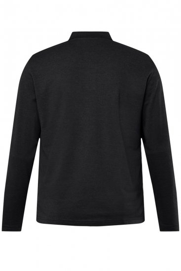 Men+ 270 Langermet Pikéskjorte Svart - Polo- & piqueskjorter - Poloskjorte i store størrelser - 2XL-8XL