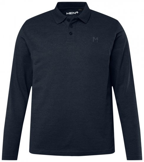 Men+ 270 Langermet Pikéskjorte Mørkeblå - Polo- & piqueskjorter - Poloskjorte i store størrelser - 2XL-8XL