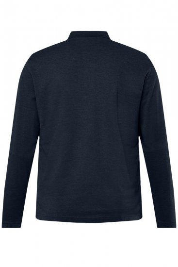Men+ 270 Langermet Pikéskjorte Mørkeblå - Polo- & piqueskjorter - Poloskjorte i store størrelser - 2XL-8XL
