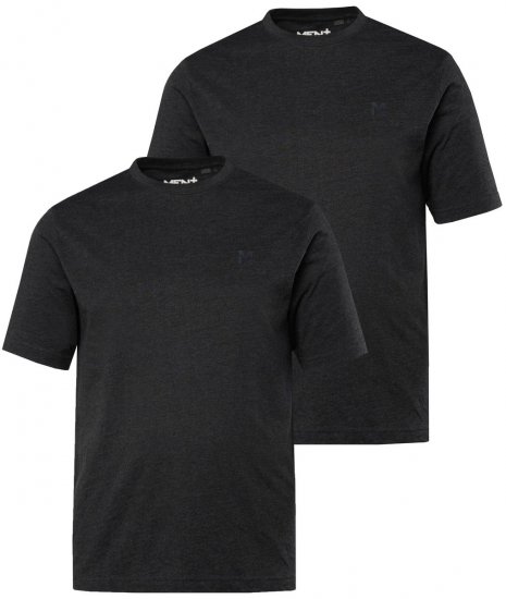 Men+ 285 T-skjorte med rund hals Svart 2-pakning - T-skjorter - Store T-skjorter - 2XL-14XL
