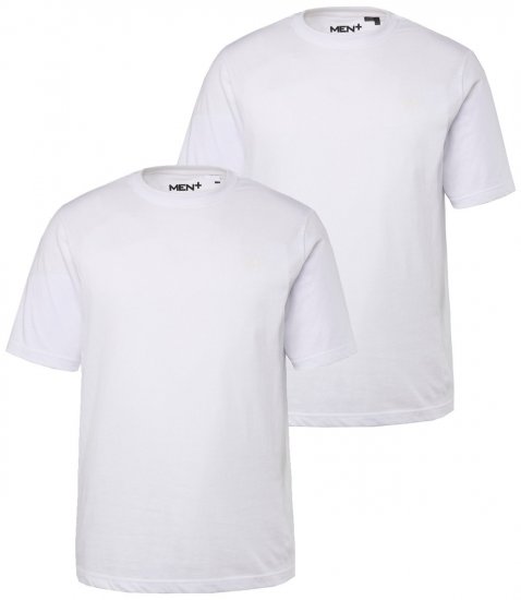 Men+ 285 T-skjorte med rund hals Hvit 2-pakning - T-skjorter - Store T-skjorter - 2XL-14XL