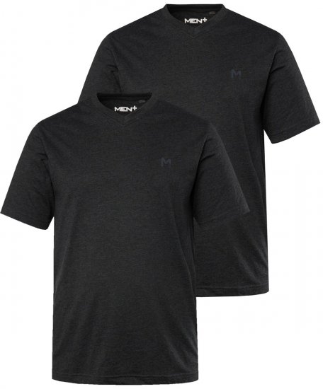 Men+ 299 T-skjorte med V-hals Svart 2-pakning - T-skjorter - Store T-skjorter - 2XL-14XL