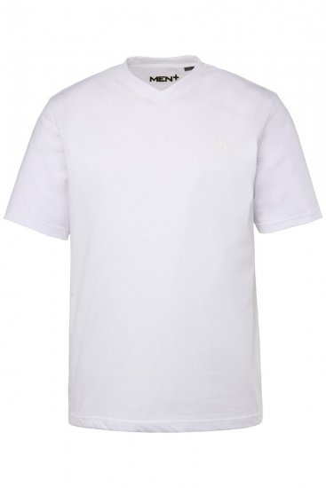 Men+ 299 T-skjorte med V-hals Hvit 2-pakning - T-skjorter - Store T-skjorter - 2XL-14XL