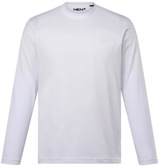 Men+ 307 Langermet T-skjorte Hvit - T-skjorter - Store T-skjorter - 2XL-14XL