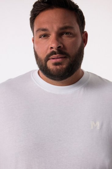 Men+ 307 Langermet T-skjorte Hvit - T-skjorter - Store T-skjorter - 2XL-14XL