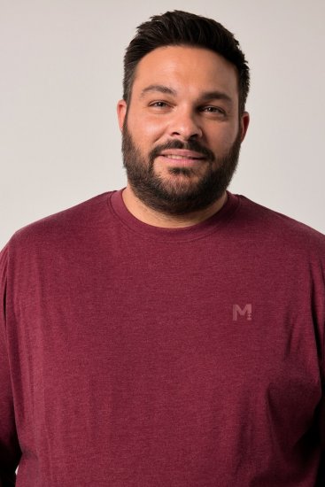 Men+ 307 Langermet T-skjorte Aubergine - T-skjorter - Store T-skjorter - 2XL-14XL