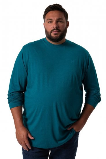 Men+ 307 Langermet T-skjorte Gråblå - T-skjorter - Store T-skjorter - 2XL-14XL