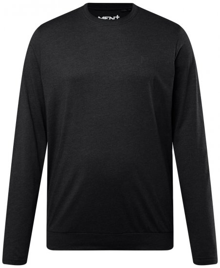 Men+ 313 Langermet T-skjorte bellyfit Svart - T-skjorter - Store T-skjorter - 2XL-14XL