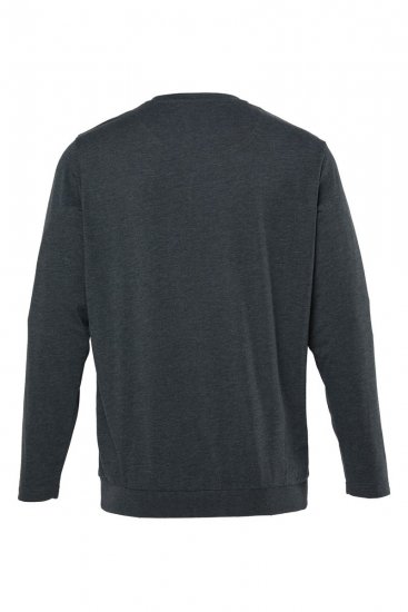 Men+ 313 Langermet T-skjorte bellyfit Koksgrå melert - T-skjorter - Store T-skjorter - 2XL-14XL