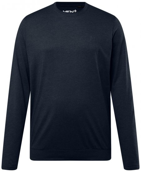 Men+ 313 Langermet T-skjorte bellyfit Mørkeblå - T-skjorter - Store T-skjorter - 2XL-14XL