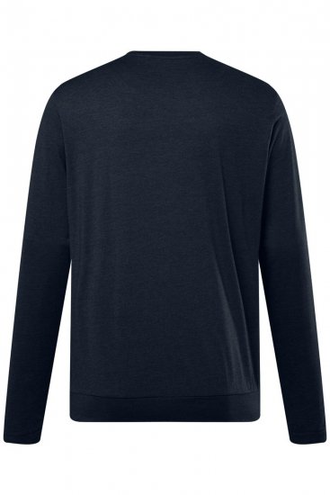 Men+ 313 Langermet T-skjorte bellyfit Mørkeblå - T-skjorter - Store T-skjorter - 2XL-14XL