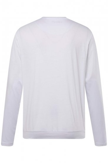 Men+ 313 Langermet T-skjorte bellyfit Hvit - T-skjorter - Store T-skjorter - 2XL-14XL