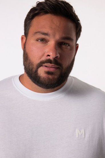 Men+ 313 Langermet T-skjorte bellyfit Hvit - T-skjorter - Store T-skjorter - 2XL-14XL