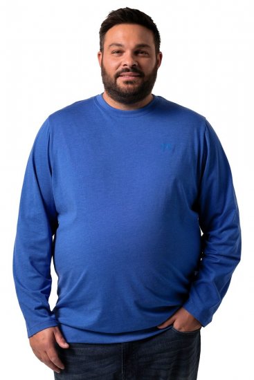 Men+ 313 Langermet T-skjorte bellyfit Koboltblå - T-skjorter - Store T-skjorter - 2XL-14XL