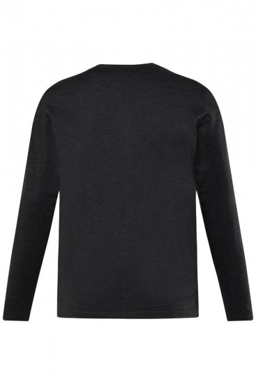 Men+ 383 Langermet Henley t-skjorte Svart - T-skjorter - Store T-skjorter - 2XL-14XL