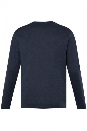 Men+ 383 Langermet Henley t-skjorte Mørkeblå - T-skjorter - Store T-skjorter - 2XL-14XL