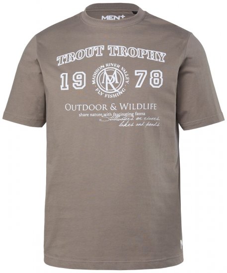 Men+ 424 T-skjorte Trout Trophy Gråbrun - T-skjorter - Store T-skjorter - 2XL-14XL