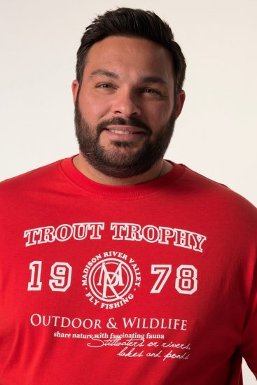 Men+ 424 T-skjorte Trout Trophy Chilirød - T-skjorter - Store T-skjorter - 2XL-14XL