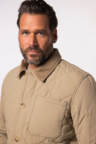 JP1880 836628 Quiltet jakke i westernstil Mørkebeige - Jakker - Store jakker - 2XL-12XL