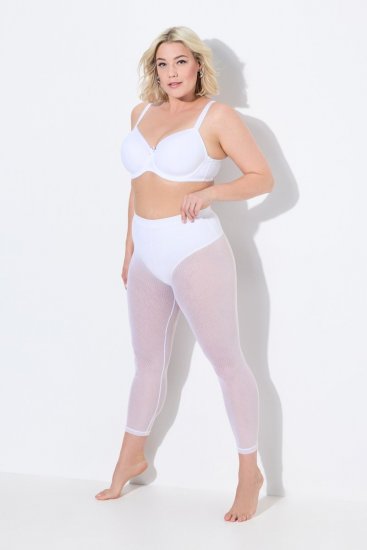 Ulla Popken 836800 Prikkete strømpeleggings Hvit - Strømpebukser & sokker - 
