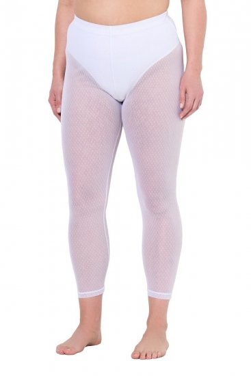 Ulla Popken 836800 Prikkete strømpeleggings Hvit - Strømpebukser & sokker - 