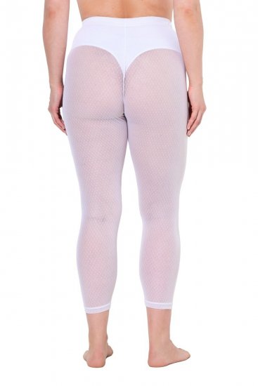 Ulla Popken 836800 Prikkete strømpeleggings Hvit - Strømpebukser & sokker - 