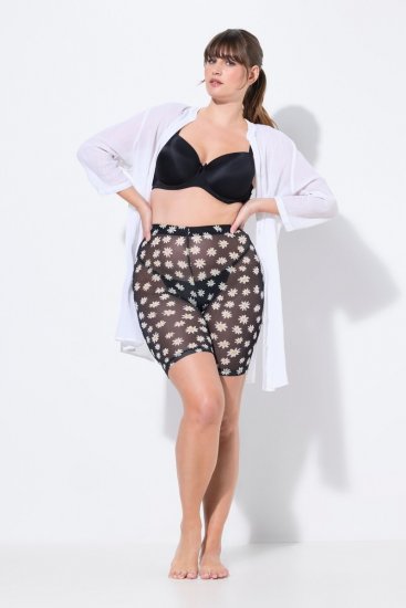 Ulla Popken 836803 Blomstrete antignagshorts Svart - Antignagshorts - 
