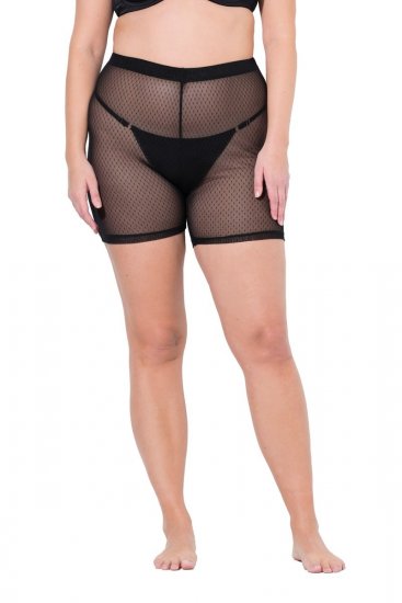 Ulla Popken 836805 Prikkete antignagshorts Svart - Antignagshorts - 