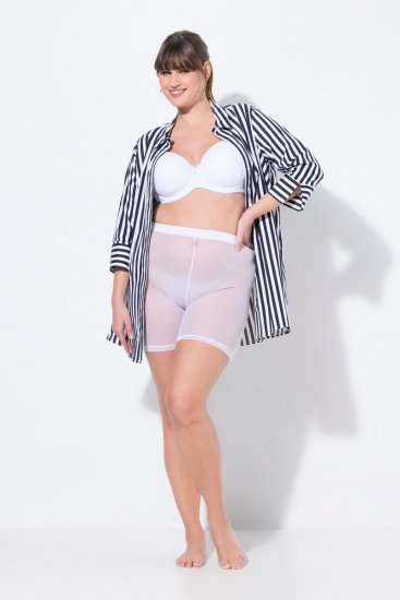 Ulla Popken 836805 Prikkete antignagshorts Hvit - Antignagshorts - 