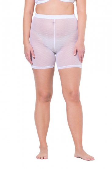 Ulla Popken 836805 Prikkete antignagshorts Hvit - Antignagshorts - 