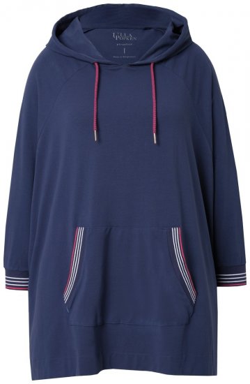 Ulla Popken 837190 Loungeponcho med hette Mørklilla - Pyjamas/Loungewear - 