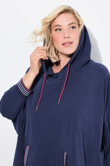 Ulla Popken 837190 Loungeponcho med hette Mørklilla - Pyjamas/Loungewear - 