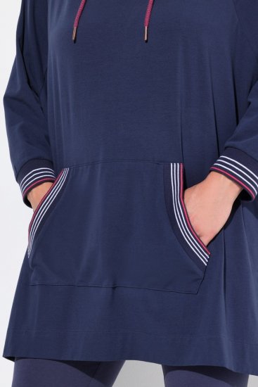 Ulla Popken 837190 Loungeponcho med hette Mørklilla - Pyjamas/Loungewear - 