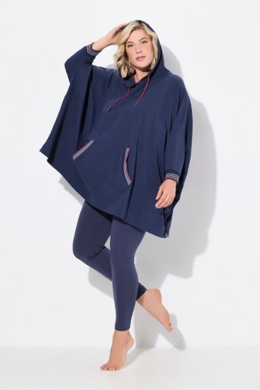 Ulla Popken 837190 Loungeponcho med hette Mørklilla - Pyjamas/Loungewear - 