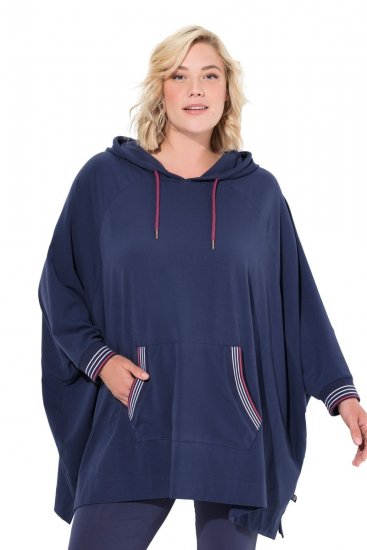 Ulla Popken 837190 Loungeponcho med hette Mørklilla - Pyjamas/Loungewear - 