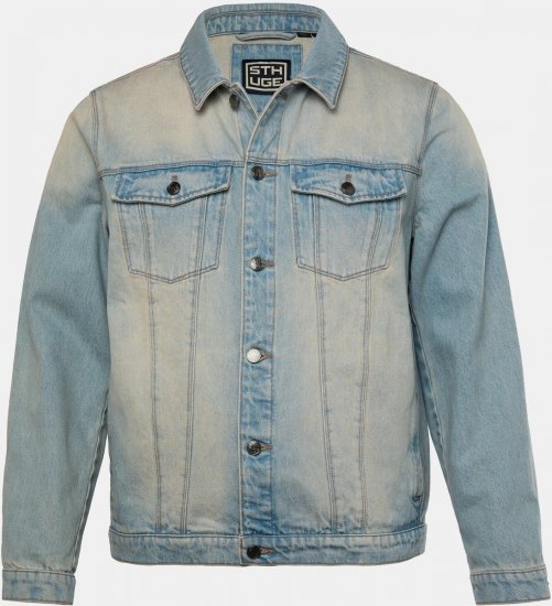 STHUGE 837222 Jeansjakke med brystlommer Lyseblå - Jakker - Store jakker - 2XL-12XL