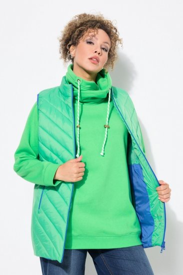 Ulla Popken 837409 Quiltet HYPRAR-vest Lysegrønn - Vester - 