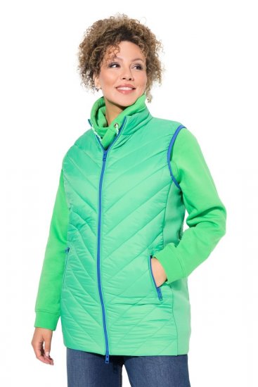 Ulla Popken 837409 Quiltet HYPRAR-vest Lysegrønn - Vester - 
