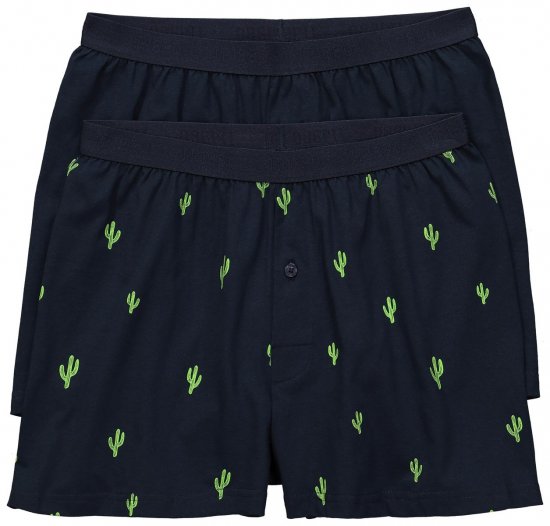 JP1880 837629 Boxershorts FLEXNAMIC® med kaktustrykk Mørkeblå 2-pakning - Undertøy & badetøy - Undertøy store størrelser 