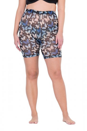 Ulla Popken 837676 Mønstrede antignagshorts Svart - Antignagshorts - 