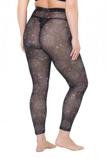 Ulla Popken 837935 Mønstrede strømpeleggings Svart - Strømpebukser & sokker - 