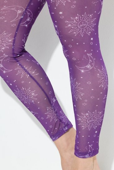 Ulla Popken 837935 Mønstrede strømpeleggings Fiolett - Strømpebukser & sokker - 