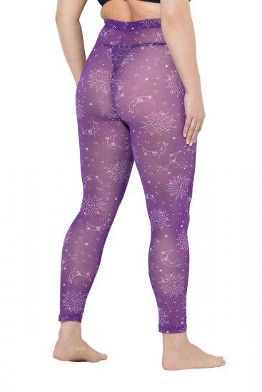 Ulla Popken 837935 Mønstrede strømpeleggings Fiolett - Strømpebukser & sokker - 