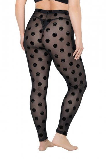 Ulla Popken 837949 Mønstrede strømpeleggings Svart - Strømpebukser & sokker - 
