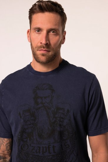 JP1880 O’zapft is! Design Vintage Look T-Shirt Navy Blue - T-skjorter - Store T-skjorter - 2XL-14XL
