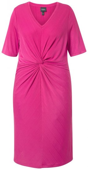 Ulla Popken 838765 Kortermet jerseykjole med V-hals Rosa - Kjoler - Kjoler for alle størrelser