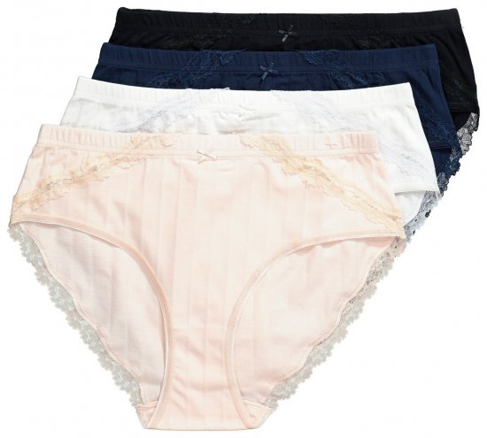 Ulla Popken 839167 Truser med blonder 4-pakning Flerfarget - Truser - 