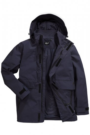 Men+ 215 Regnjakke med hette Mørkeblå - Jakker - Store jakker - 2XL-12XL