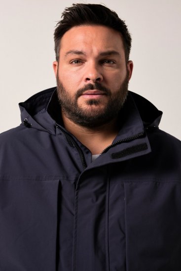 Men+ 215 Regnjakke med hette Mørkeblå - Jakker - Store jakker - 2XL-12XL